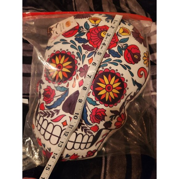 Sugar Skull Colorful LED Pillow NWT - Picture 2 of 3